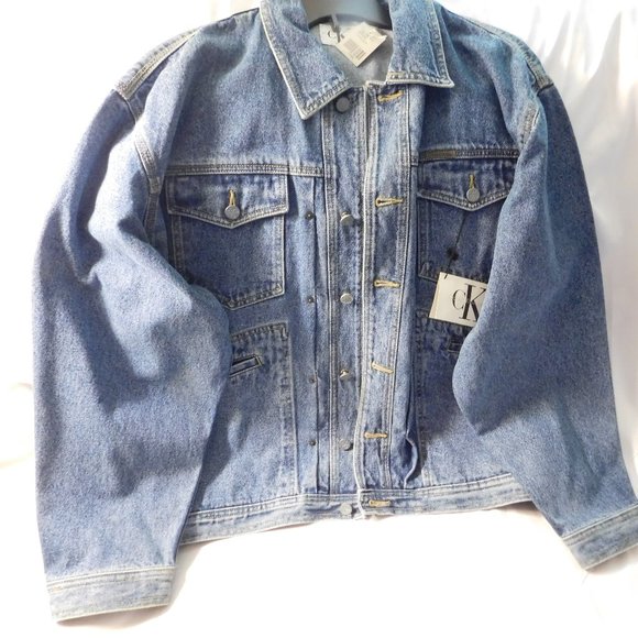 Vintage Calvin Klein Jean Jacket Size XL with DOC ROCK Patch NEW With TAGS - Picture 1 of 11